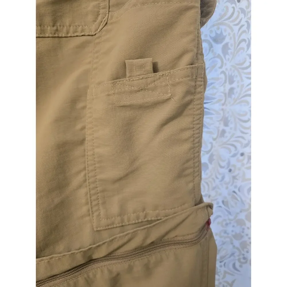 North Face Convertible Pants Mens Medium Long Khaki Beige Cargo Shorts Hiking NF